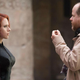Scarlett Johansson and Joss Whedon on the set of Avengers: Age of Ultron. Image: Disney